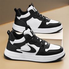 高帮男鞋秋冬季2025新款英伦风中帮休闲板鞋男士百搭防滑厚底潮鞋