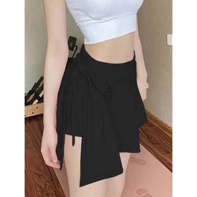 2025新款跨境代发女式休闲时尚纯色简约松紧腰瑜伽服