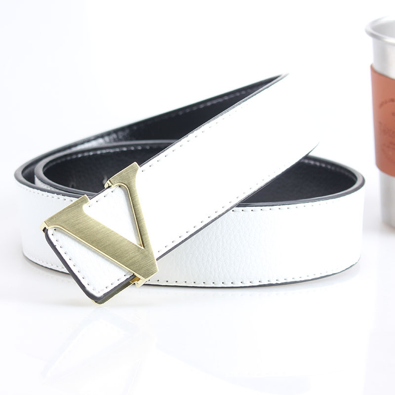 V buckle white h body gold buckle