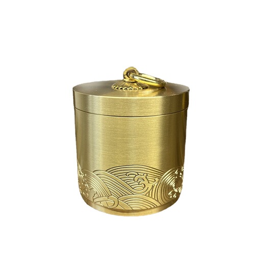 Brass ashtray with cover, anti-fly ash metal, pure brass ashtray, vehicle-mounted, office, home living room