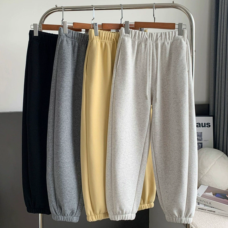 Зимние утепленные брюки для мужчин и женщин, спортивные штаны в стиле джоггеры, свободные хлопковые флисовые прямые брюки, повседневные фиолетовые спортивные штаны.