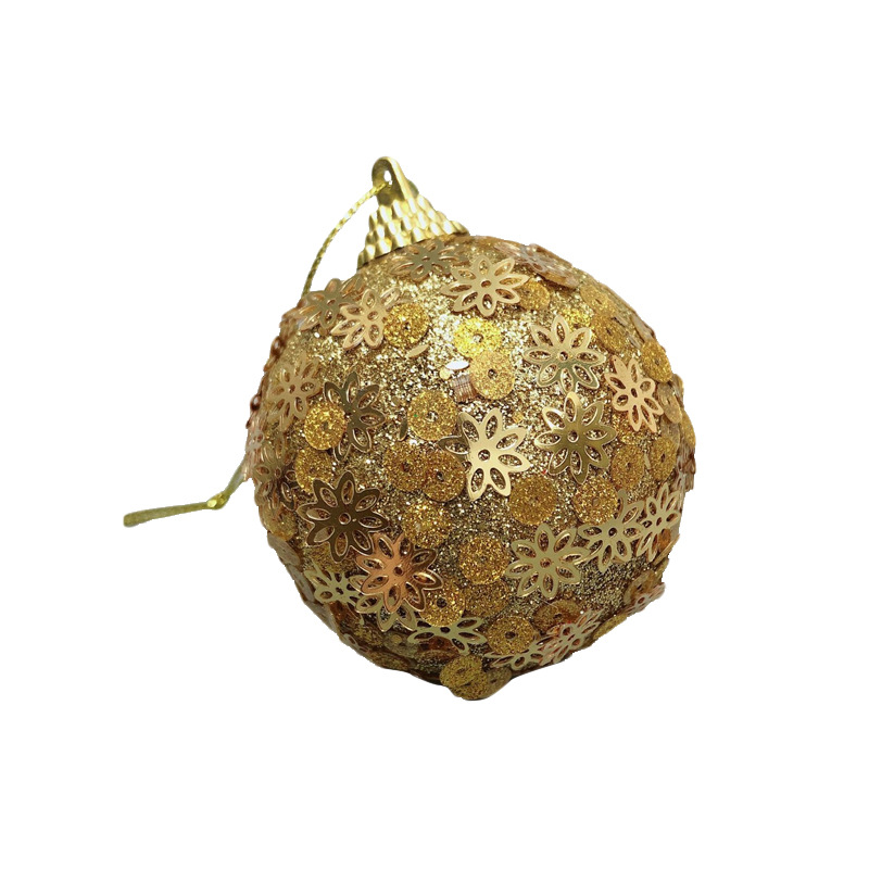 En stock decoraciones de Navidad 6cm de oro de espuma de copo de nieve de Navidad Bola 8 piezas en caja de árbol de Navidad bola colgante al por mayor