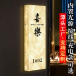门牌号码牌高级感酒店民宿棋牌室门口杜邦纸宣纸发光灯箱房号门贴