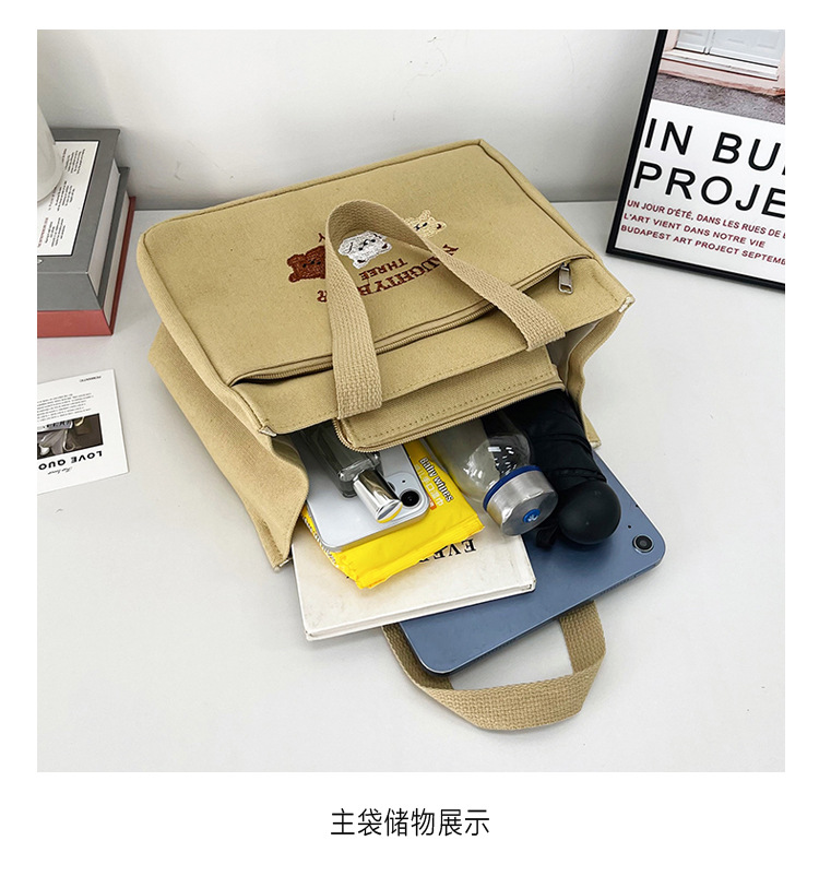 New wholesale fashionable and high-quality canvas handbag, simple and portable, easy to carry for going out, versatile lunch box and bento bag undefined