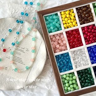 6mm����ɫ��ɫ�A������֙C朴���diy�ֹ��������ɢ�����