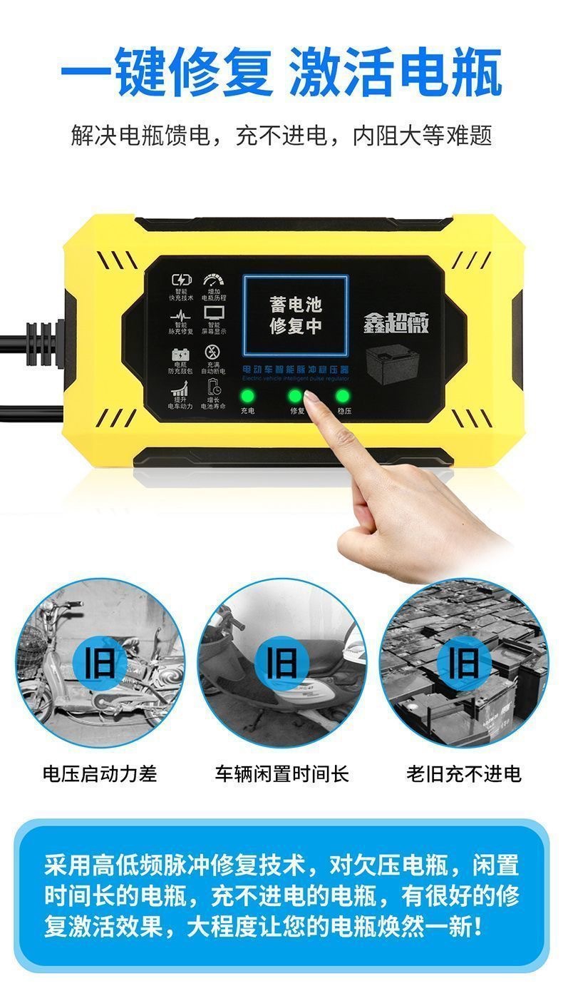 Electric Vehicle Intelligent Pulse Voltage Stabilizer Repairer One-Click Repair Activation Battery Fully Automatic Power Outage Protection Universal