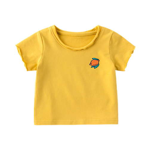 Baby girl short-sleeved t-shirt 0 boy tops baby children's clothing 1 pure cotton 2 girls half-sleeved 3-year-old summer summer clothing trendy