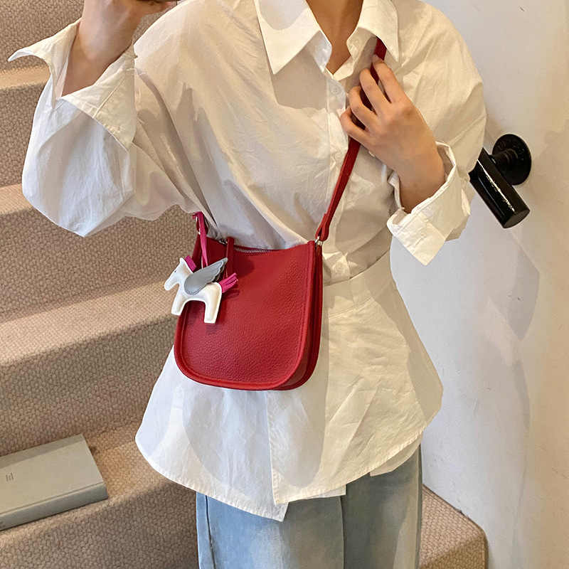 Hanfeng bolso de cuero suave para mujeres 2026 verano nuevo mini bolso de hombro bolso de viaje diario bolso