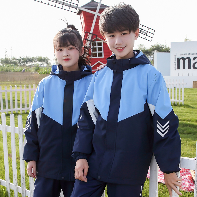 Outdoor Assault Jacket Kidsren's Two-Piece Three-In-One Warm Sportswear Jacket Group School Uniform Class Uniform Logo