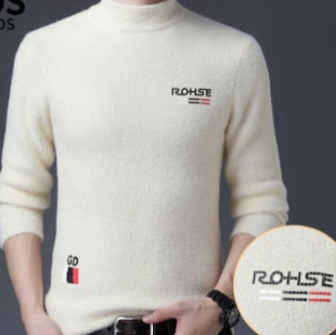 2020 a generation of men's new sweater autumn and winter men's mink sweater padded knitted base wear