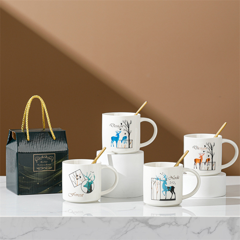 Taza de cerámica creativa taza de café de dibujos animados abre un pequeño evento de regalo publicitario taza de agua LOGO