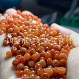 缅甸A货散珠diy手工串珠红色隔珠算盘珠编织手绳包挂钥匙扣玉配件