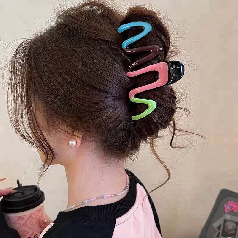萌趣可爱小猫抓夹女2025新款高级感鲨鱼夹发夹后脑勺盘发头饰大号|undefined