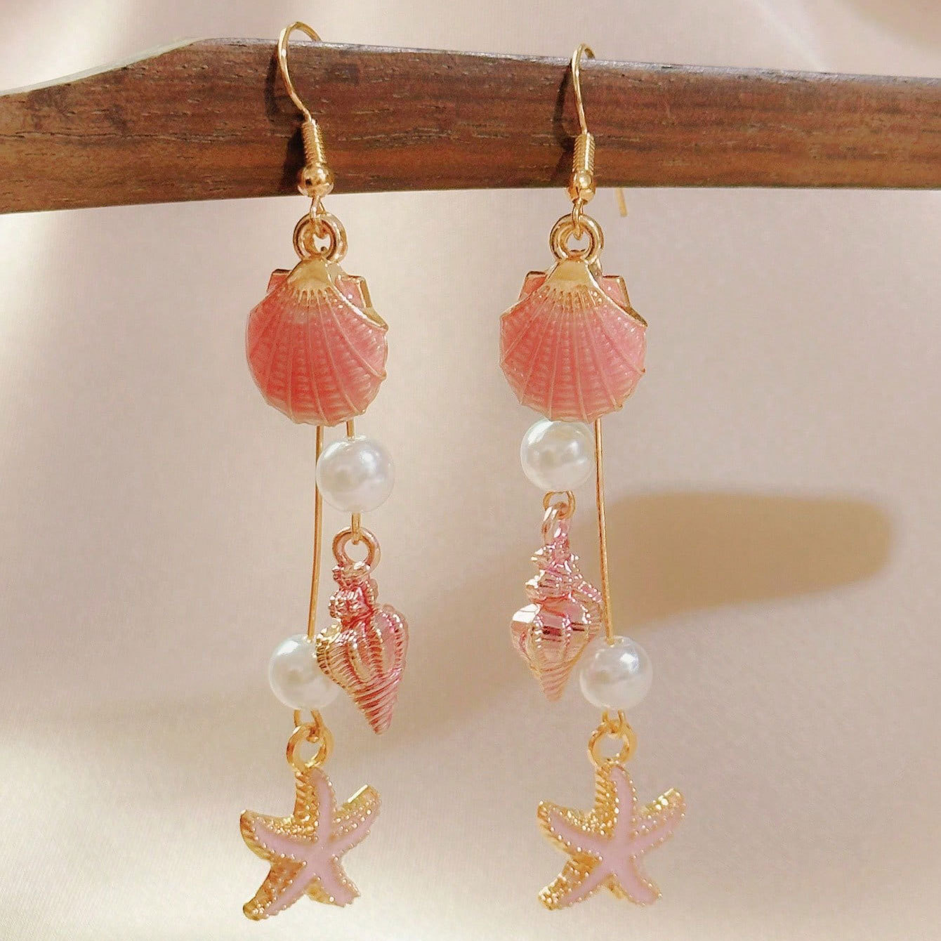 Conchiglia Stile spiaggia Bohemien Y2k Rosa Ragazza Accessori femminili Orecchini_voghion.com