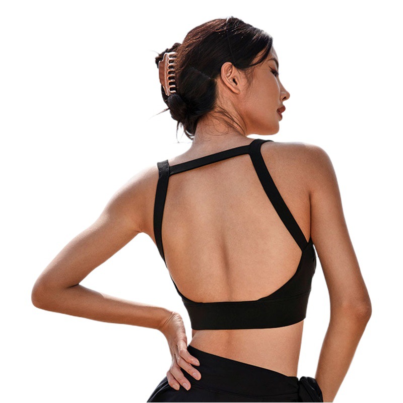 2021 verano nueva belleza espalda alta elástica de secado rápido chaleco de yoga envuelto en el pecho a prueba de golpes deportes fitness entrenamiento de baile sling