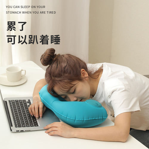 Inflatable pillow travel TPU pressure inflatable U-shaped pillow outdoor travel portable storage neck pillow travel three treasures