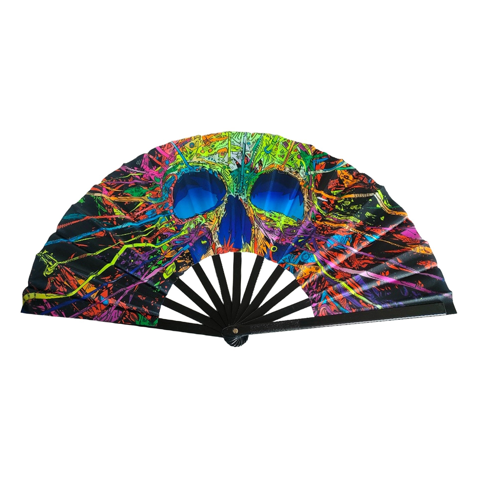 Abanico Plegable de Kung Fu de 33 cm de Plástico para Danza y Artes Marciales