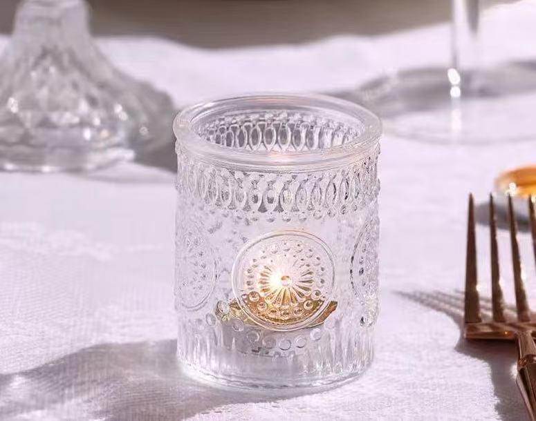 투명; 투명한 해바라기 촛대