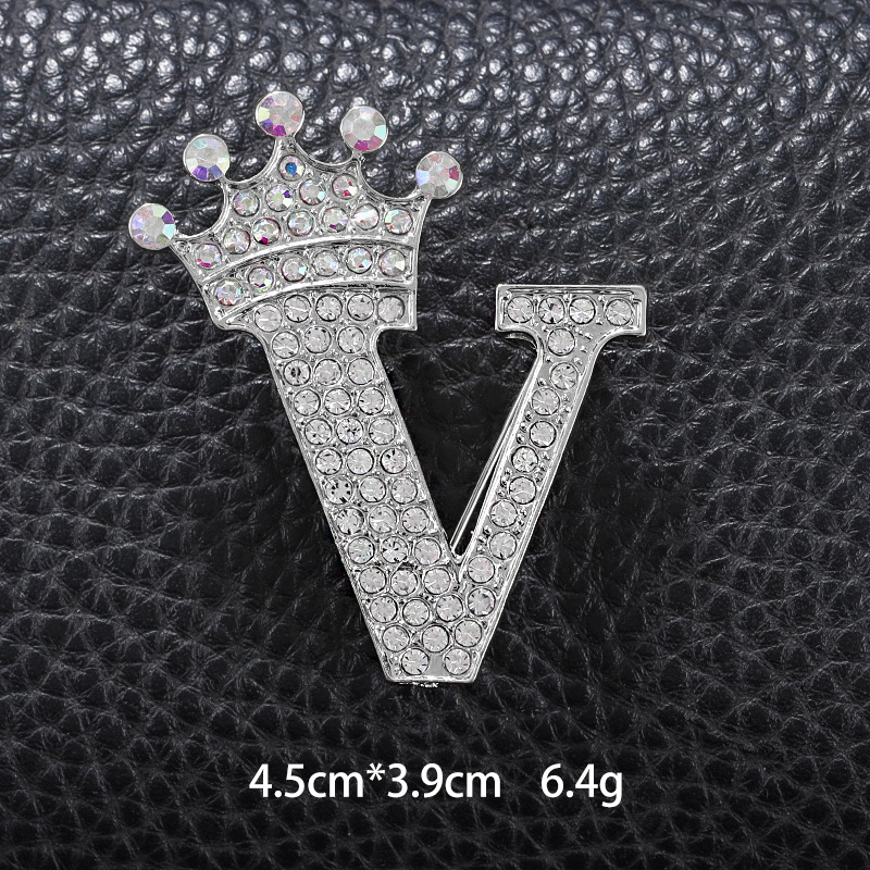 Simple Style Letter Crown Zinc Alloy Inlay Rhinestones Unisex Brooches display picture 21