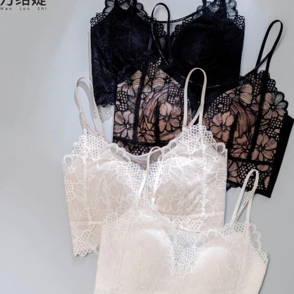 Wanluoti 9539 Floral Lace Beautiful Back Delicate Thin Cup Spring and Summer Seamless Mesh Women's Small Chest Underwear Black Cotton Wanluoti 9539 Floral Lace Beautiful Back Delicate Thin Cup Spring and Summer Seamless Mesh Women's Small Chest Underwear Black Cotton