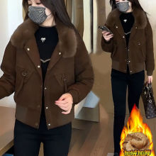 保暖外套2025秋冬装新款加绒加厚克服减龄短款棉服克服女装