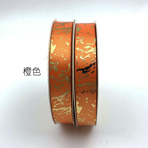 25mm jaspeado bronceado cinta de poliéster flor caja de regalo cinta de embalaje transfronteriza tira de color termoendurecible 3D