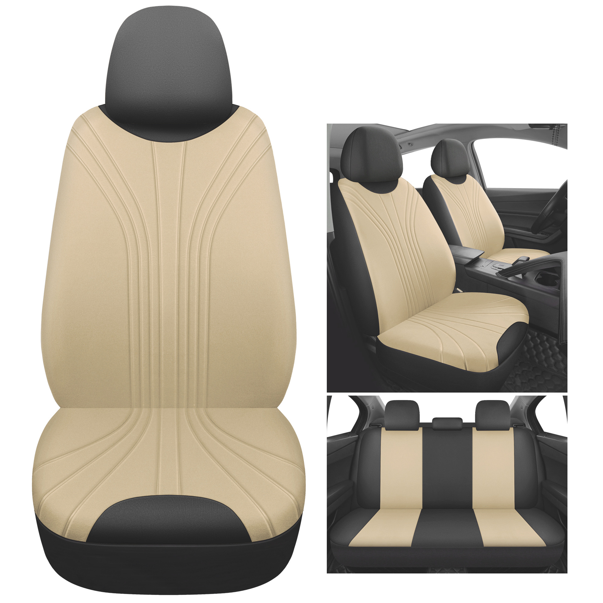 Cross-Border New Model Glacier Pattern Pressed Fabric Five-Seater Universal Car Seat Cover for All Seasons, Hot-Selling on Amazon Mexico