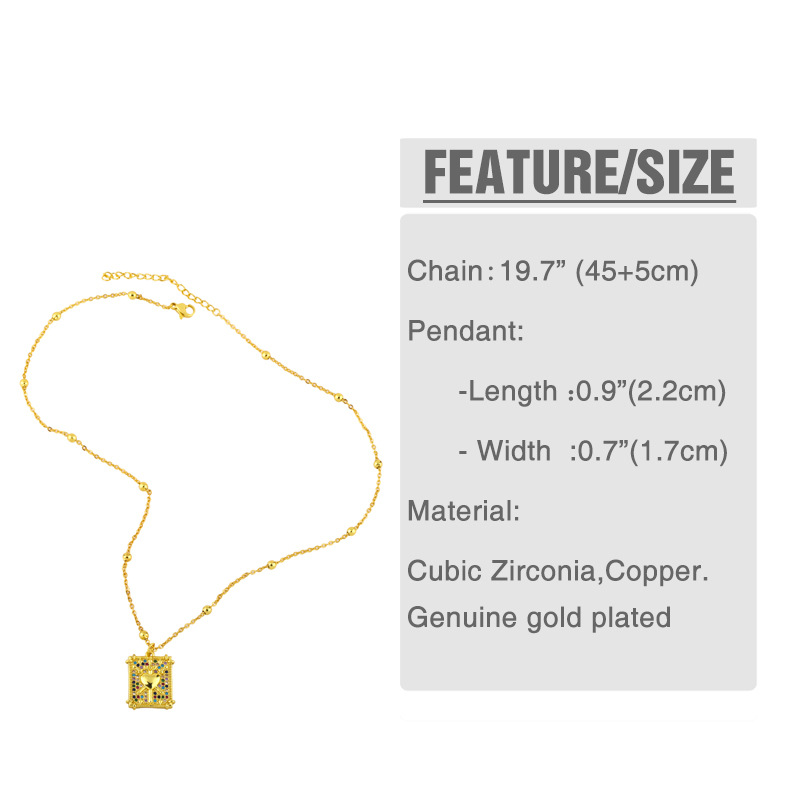 Hip Hop Accessoires Européen Et Américain Couleur Zircon Tarot Pendentif Collier Clavicule Chaîne Nkv78 display picture 2