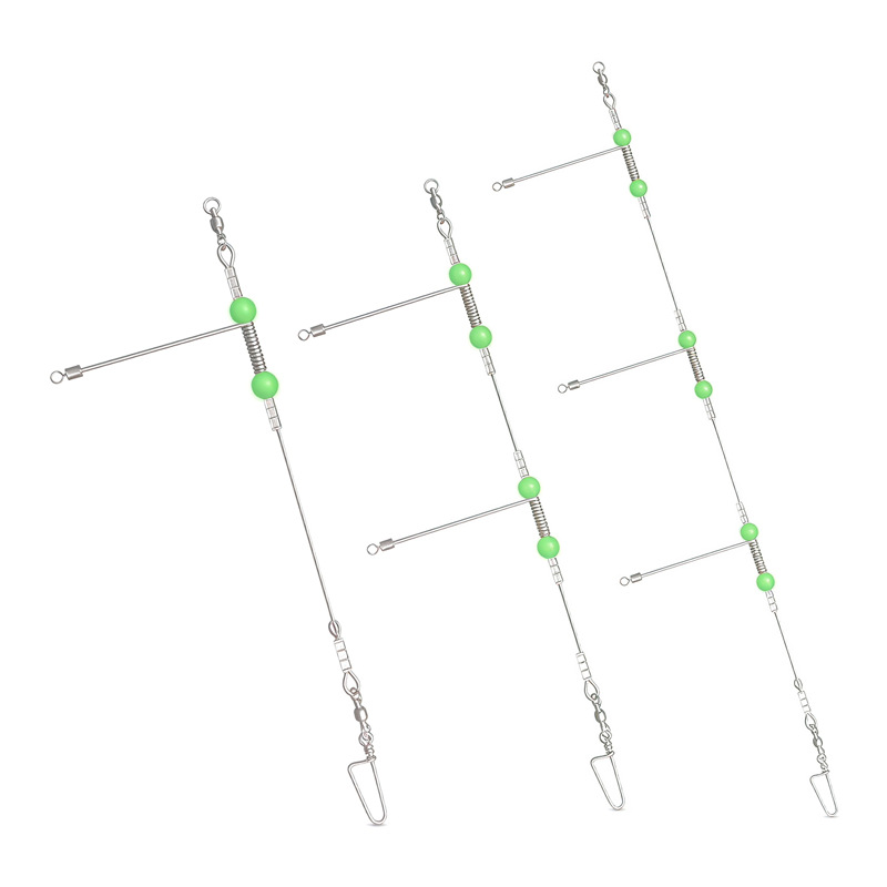 6-Piece Steel Wire Balance Fishing Rig, Stainless Steel, 1-3 Arms, Snap Hook, Suitable for Freshwater and Saltwater, Fishing Accessories
