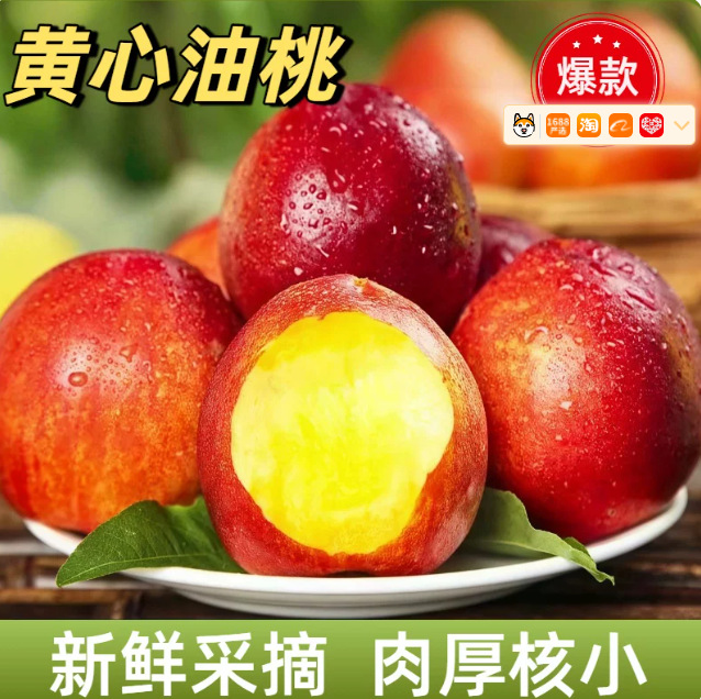 黄心油桃5斤应季大桃子新鲜水果当季水密桃整箱包邮孕妇蜜脆桃10