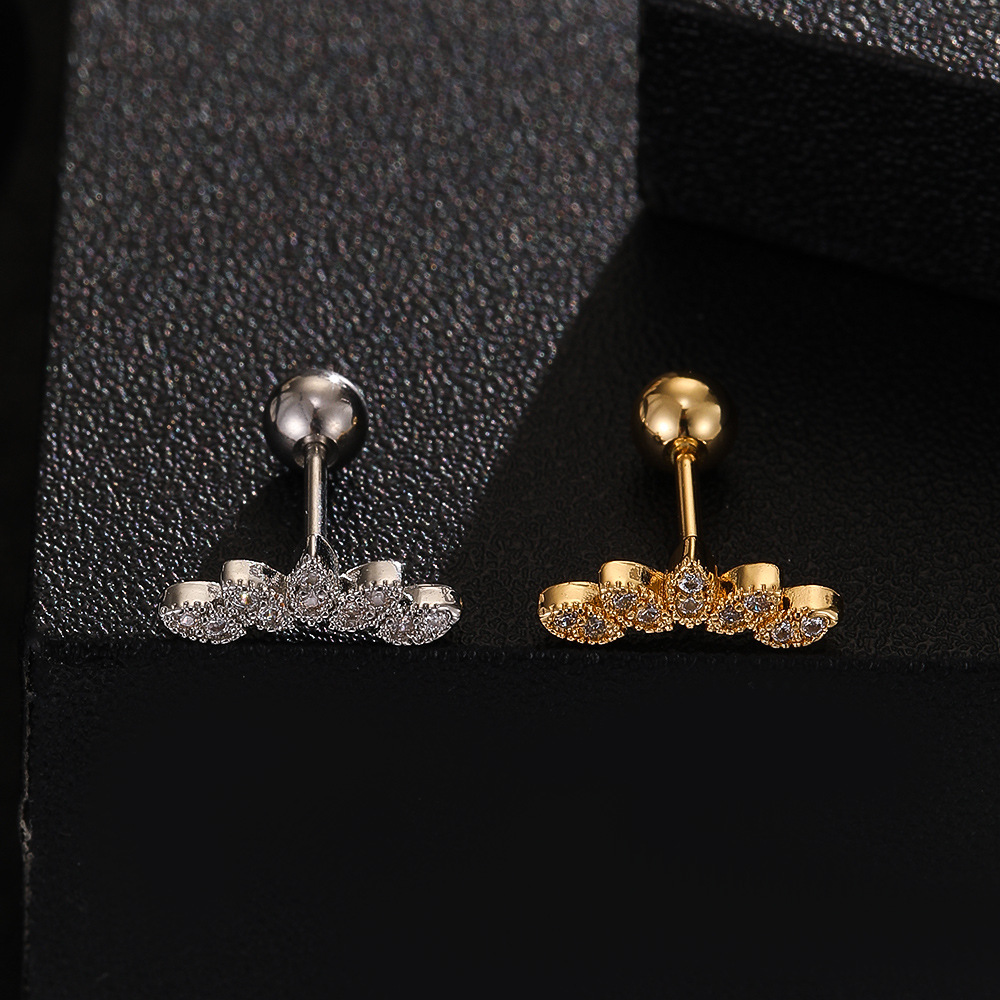 Titanium Steel Screw Rod Ear Bone Nail Love Pentagon Heart Cartilage Earring High-End Niche Ear Jewelry detail image 7