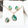 Crystal, accessory, necklace, set, chain, Korean style, 3 piece set