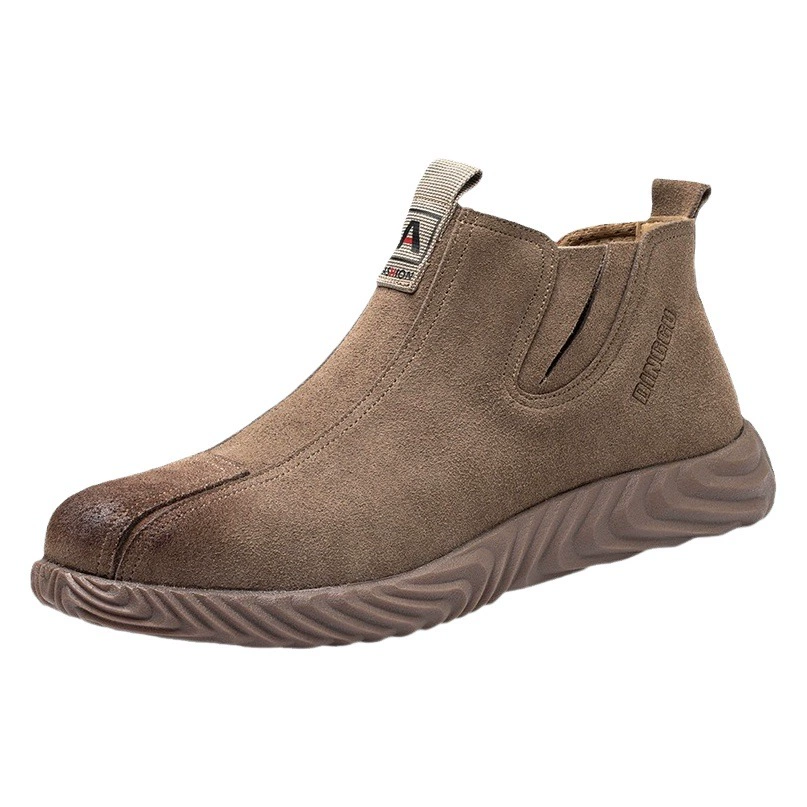 Защитная обувь для сварки, Мужская Противоударная антипирсинговая удобная мягкая подошва со стальным носком, огнестойкая Цветочная безопасность на строительной площадке, зимняя хлопковая обувь