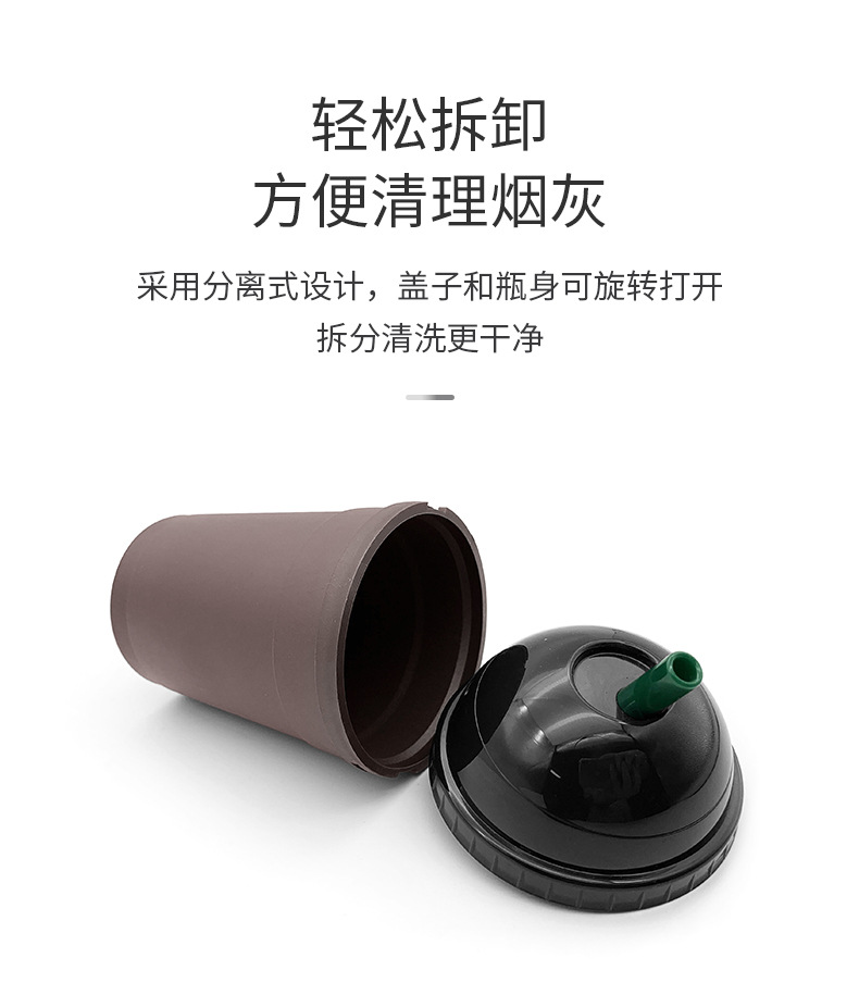 Japanese YAC car ashtray men's car multi-functional creative personality gray cylinder LED high-end non-drop ash artifact