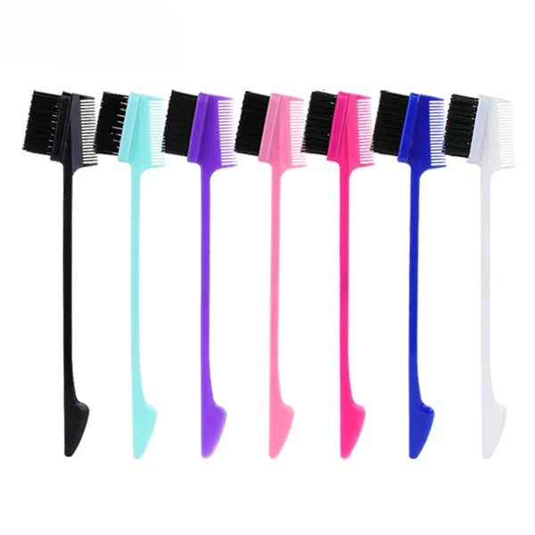 Three-In-One Eyebrow Knife Eyebrow Brush Double-Ended Edge Brush Edge Brush Comb Cleaner Broken Hair Brush Hair Dyeing Tool