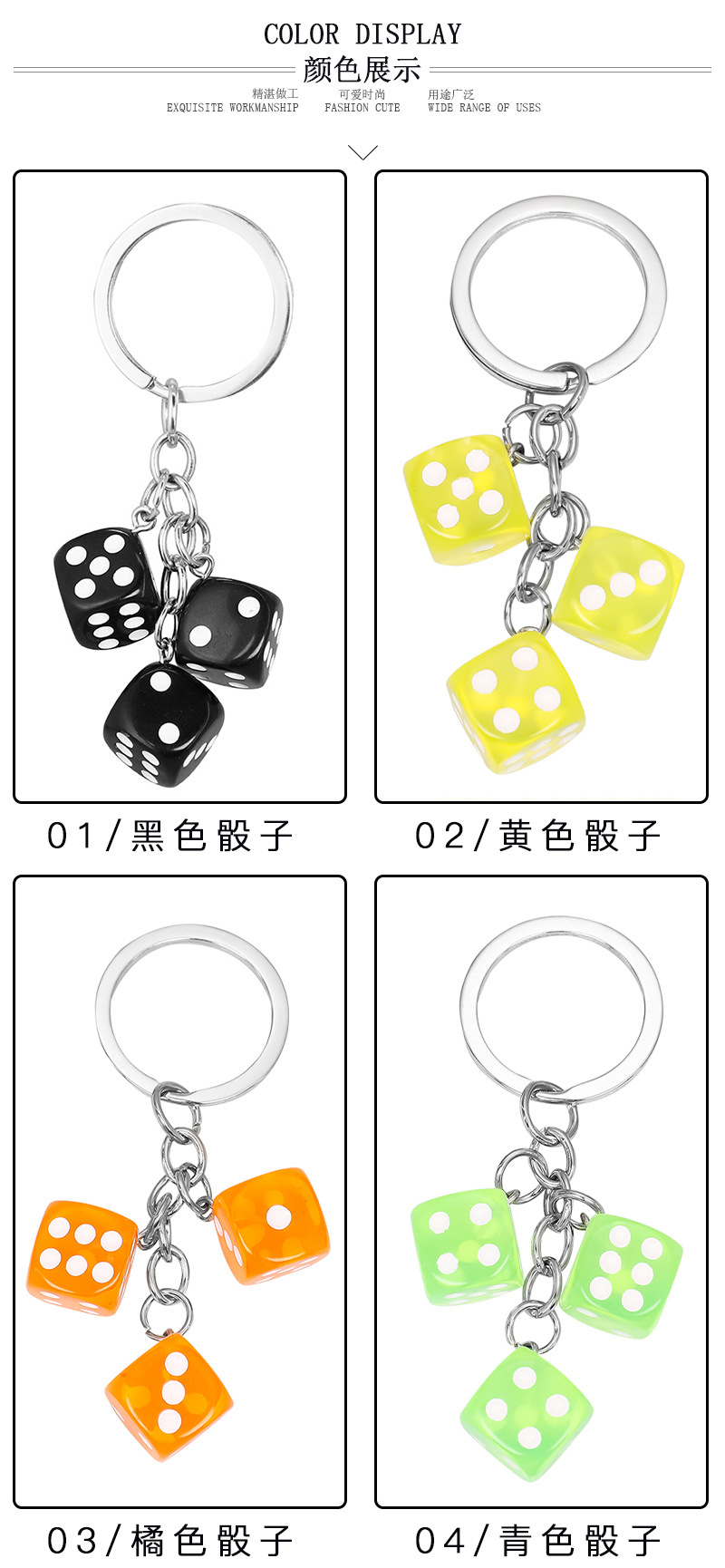 Dice Resin Keychain display picture 3