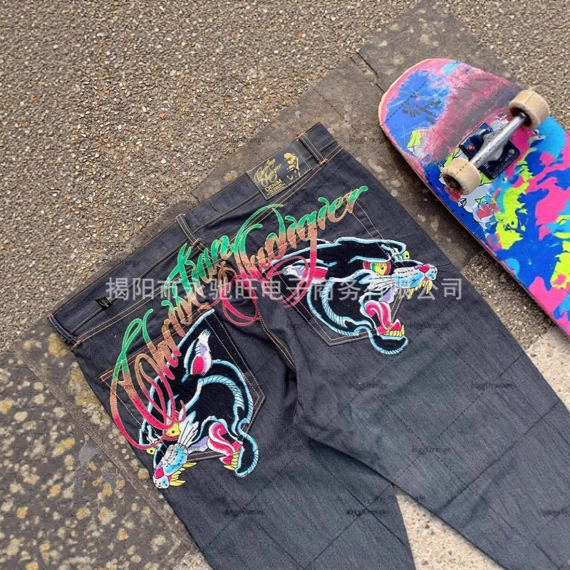 New American-Style Direct Sales from Overseas, Personalized Hot Diamond Jeans, Japanese Trendy Loose Casual High Street Trousers, Unisex New American-Style Direct Sales from Overseas, Personalized Hot Diamond Jeans, Japanese Trendy Loose Casual High Street Trousers, Unisex