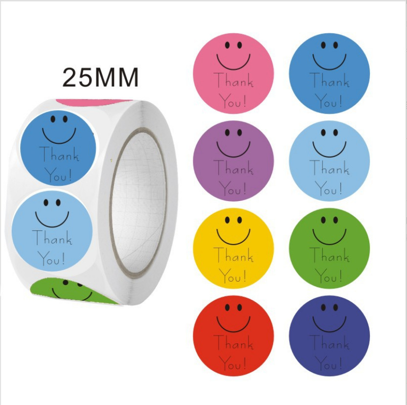 2.5CM 웃는 얼굴 감사합니다 500매/롤