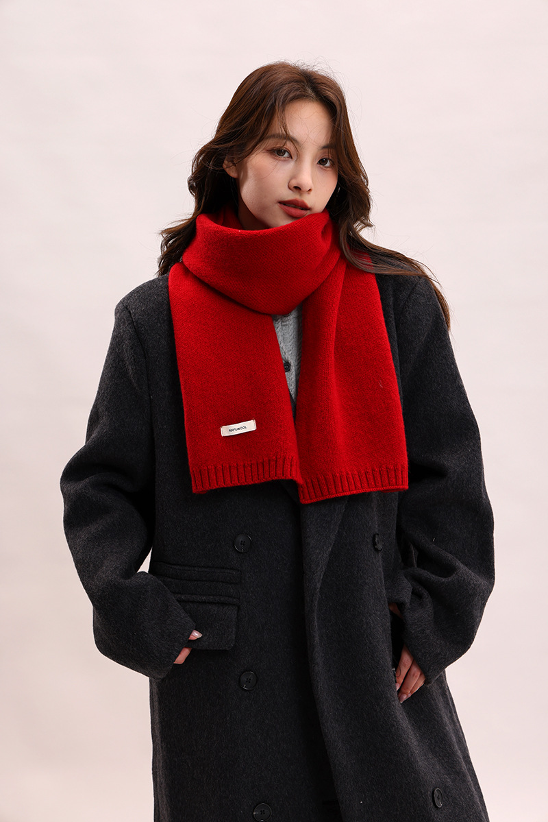 Sciarpa in lana lavorata a maglia 100% cashmere, collo spesso per donna e uomo, calda coppia genitore-figlio stile autunno/inverno, alla moda e_voghion.com