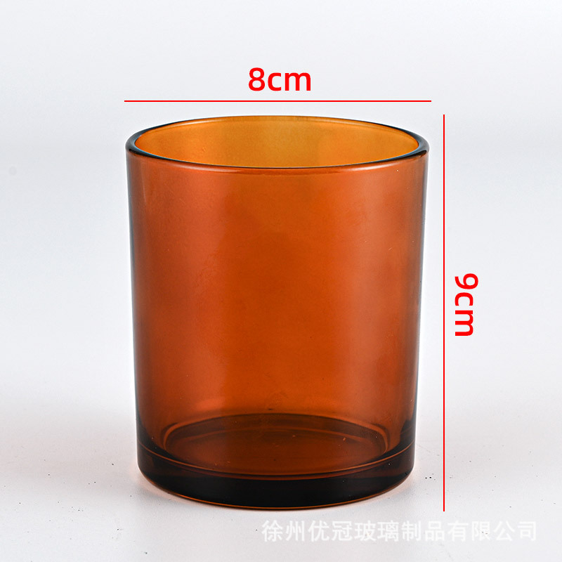 Portavelas de Vidrio Colorido, Frasco Vacío, para Hacer Velas Aromáticas Caseras, Recipiente para Cera de Vela, Portavelas Redondo para Dormitorio, Caja de Regalo