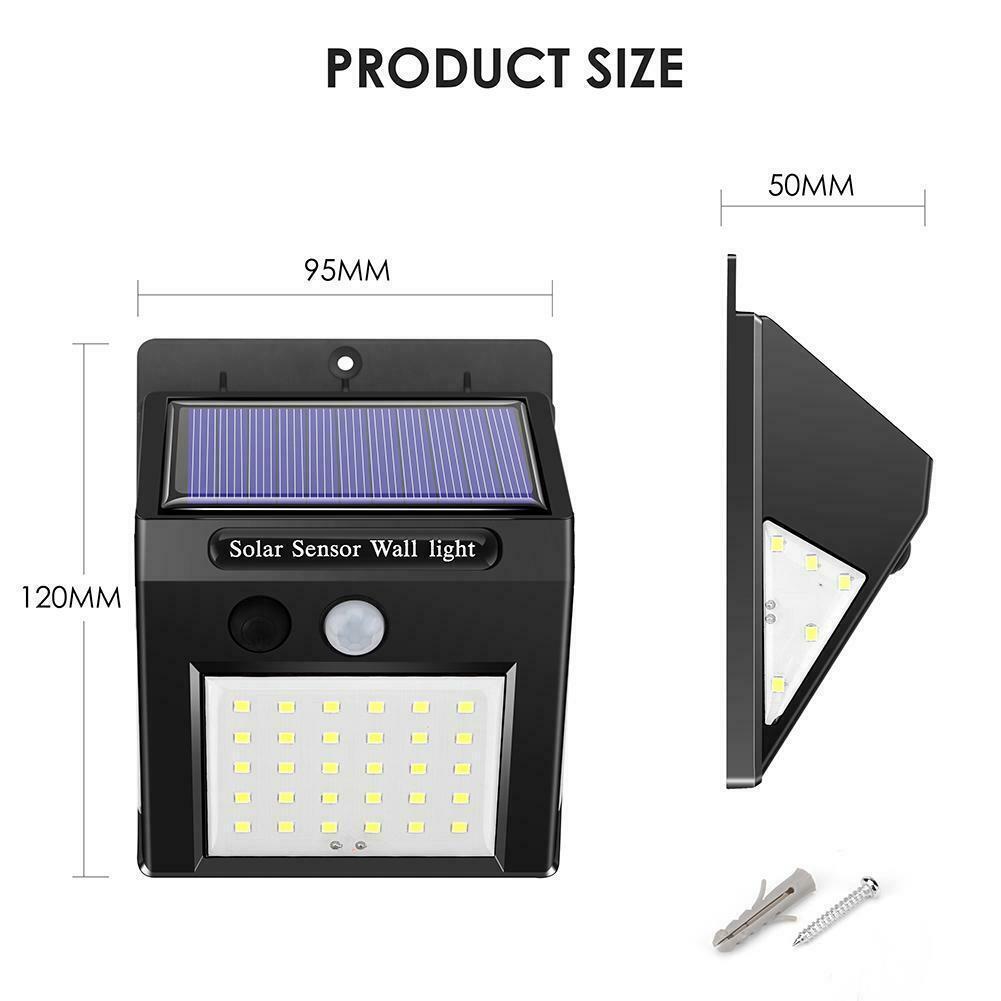 Amazon solar luminoso de tres lados 30 + 5 + 5LED lámpara de pared al aire libre impermeable jardín luz de emergencia luz del pasillo