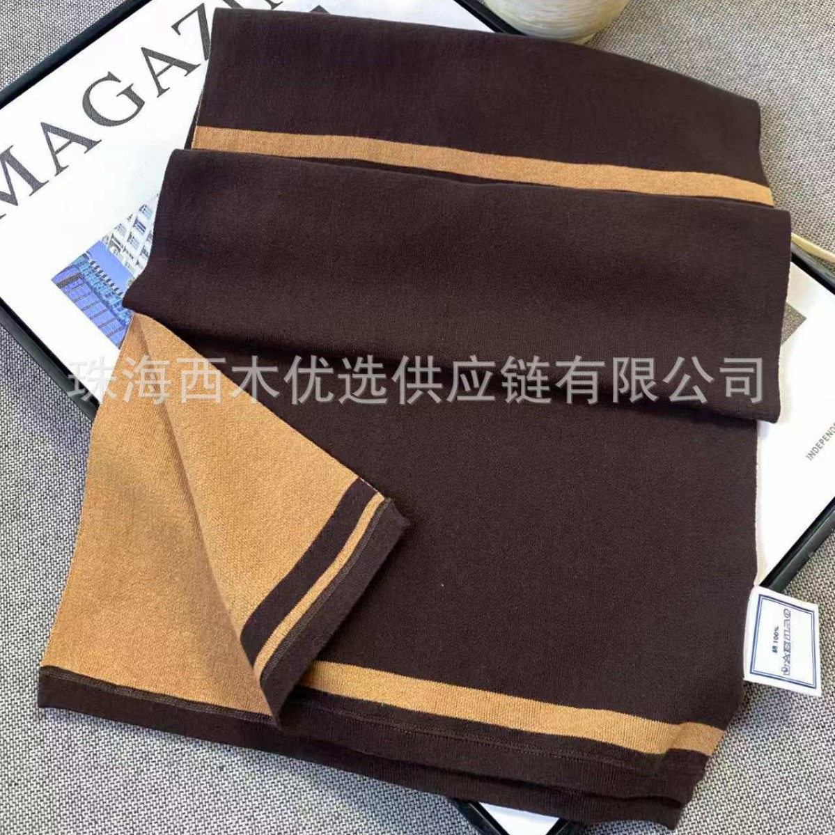 【现货】秋冬百搭咖色针织围巾wj371