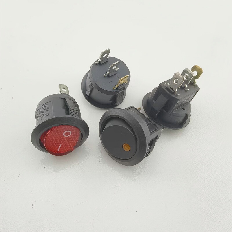 KCD1大圆带灯船型开关带线 电源开关带灯 船型开关猫眼20MM船型开|undefined