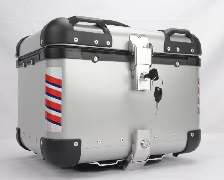 36L de aleación de aluminio de motocicleta caja trasera desmontable plana caja trasera redonda motor eléctrico duradero alta durabilidad