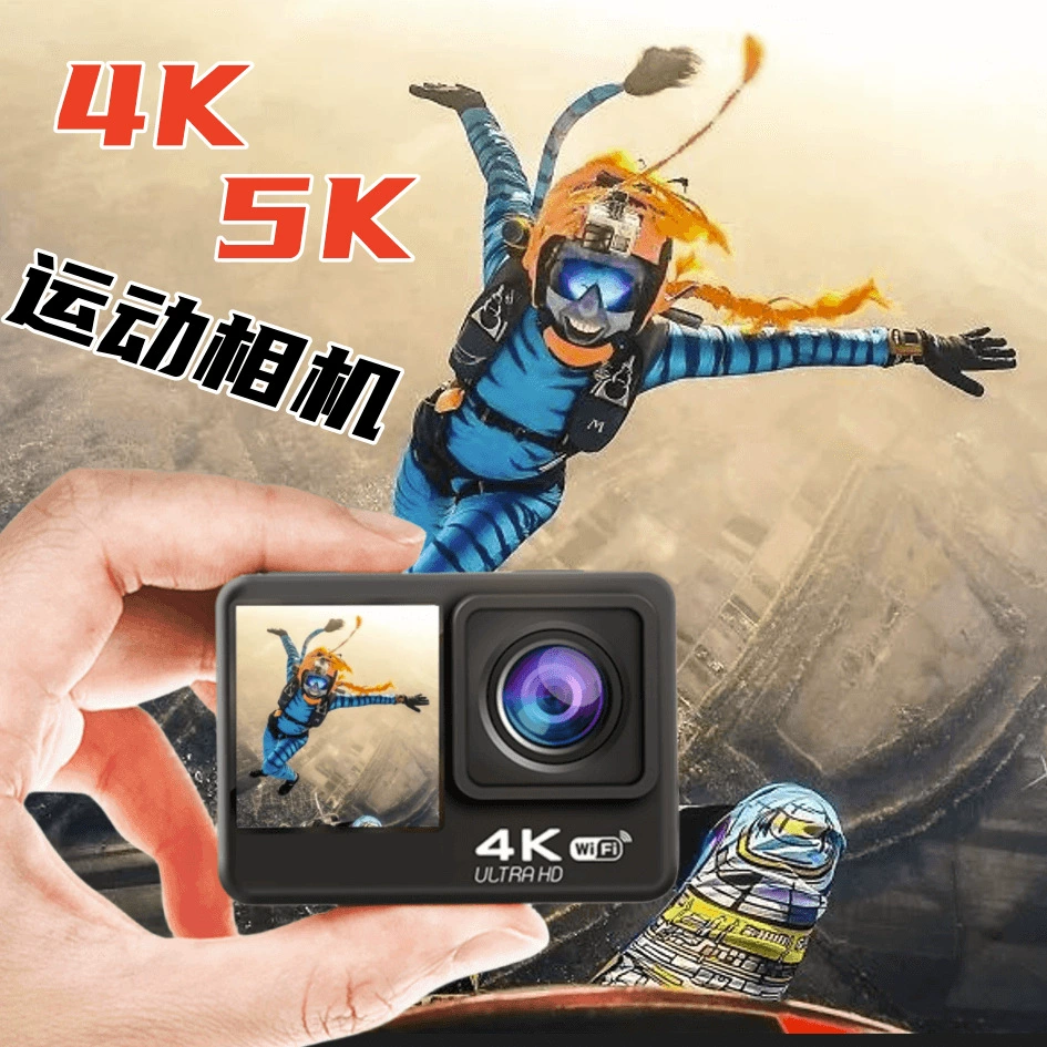Двухэкранная 4K HD спортивная камера, 5K уличная водонепроницаемая камера для езды, EIS Action CAM