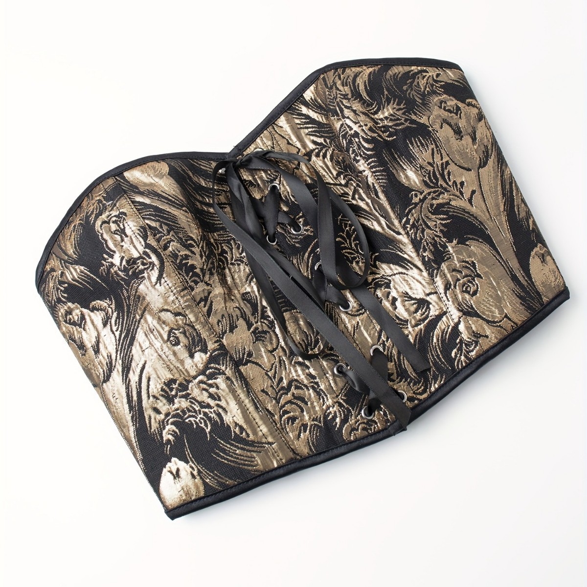 Nueva serie de corte impresión de oro negro sin correa de hombro para cubrir el pecho, abrigo plástico sexy, abrigo plástico de corte