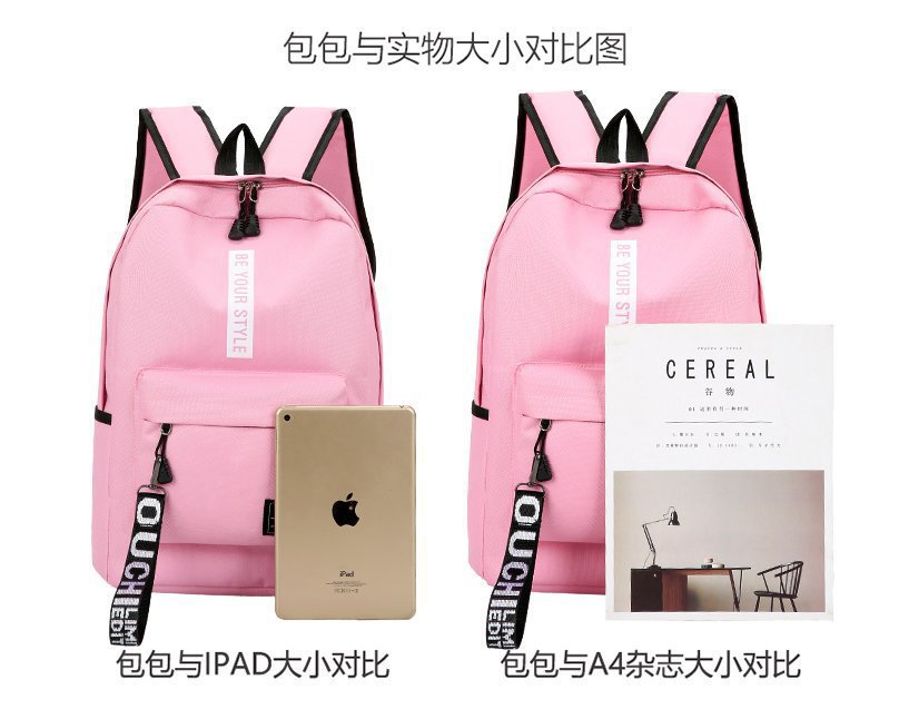 2026er koreanische Schultertasche mit Buchstabenmotiv für Jungen und Mädchen, Mittel- und Oberschüler, Schultasche für Damen mit großem Fassungsvermögen, Campus-Segeltuch-Rucksack