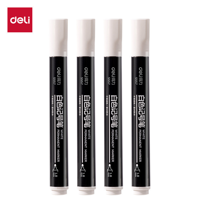 Deli S557 white marker sign-in pen poster pen thick head oil pen waterproof not easy to fade 1.8 big head Deli S557 white marker sign-in pen poster pen thick head oil pen waterproof not easy to fade 1.8 big head