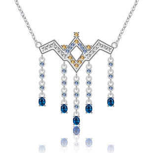 ins Light Luxury 925 Sterling Silver with Natural Sapphire Geometric Style Niche Women's Earrings Earrings