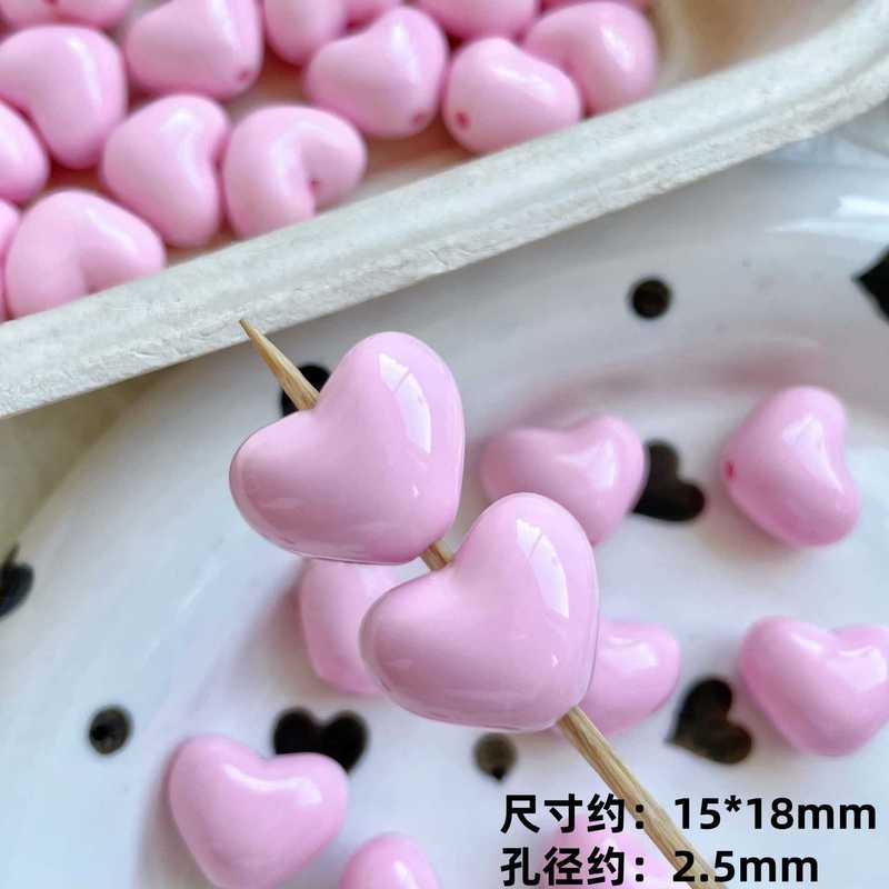 亚克力胖乎乎实色爱心通孔串珠DIY手机链钥匙扣包挂材料饰品配件|undefined